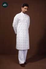 Premium White Cotton Punjabi (A4) - Image 3